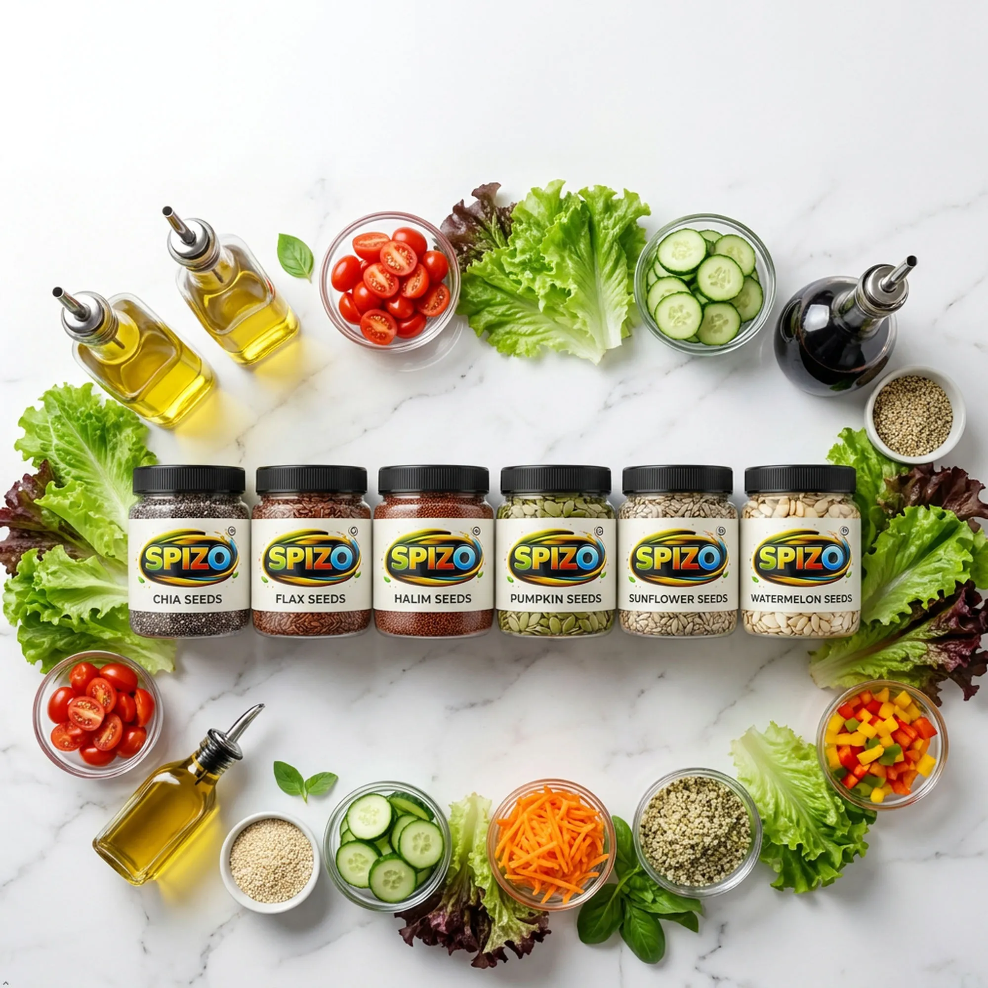 CHIA, PUMPKIN, SUNFLOWER, FLAX, HALIM, WATERMELON seeds